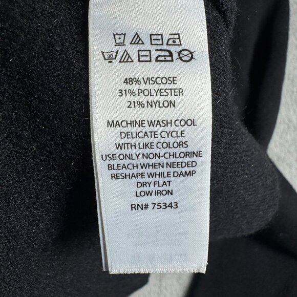Adrienne Vittadini Black Knit Blazer Cardigan Women’s L Stretch Jacket - Picture 3 of 13